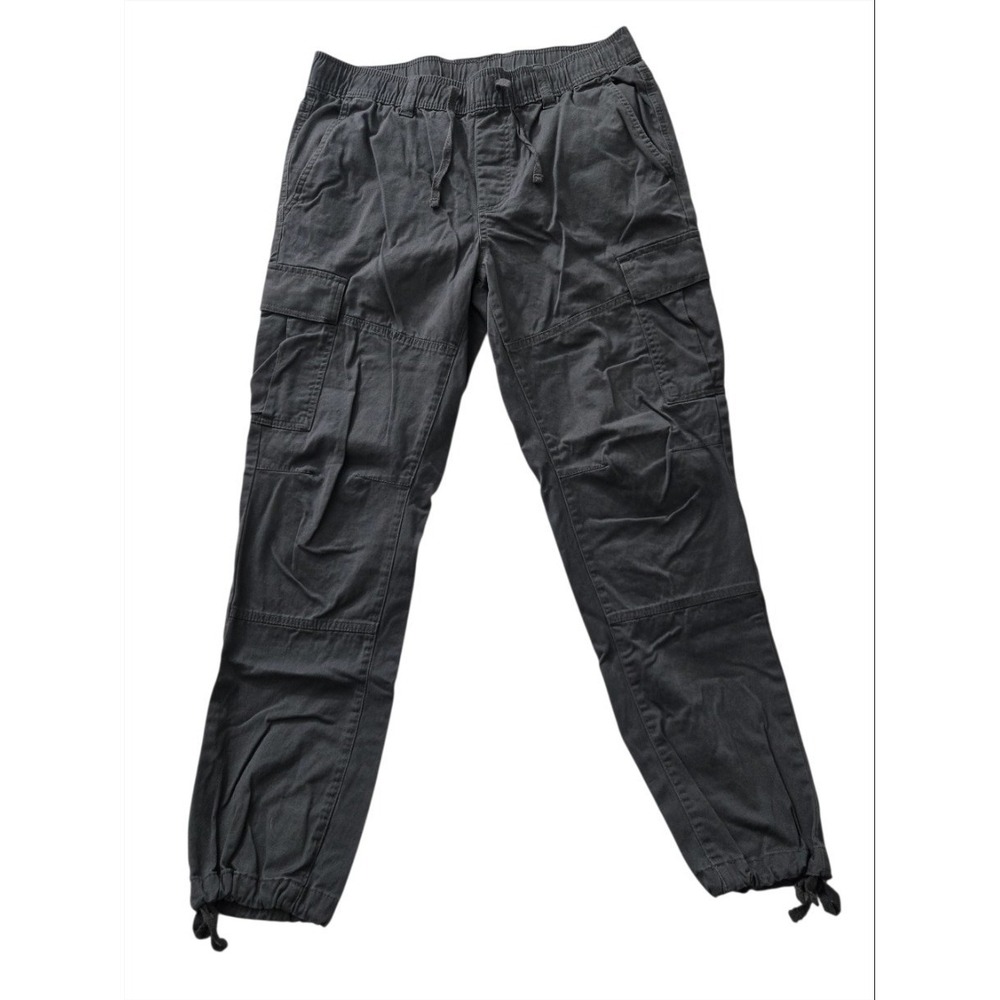 No Boundaries Mens Cargo Jogger Pants Gray Size M Drawstring Elastic Waist